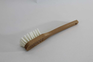 Stielbürste / Nylon hart, weiß, Holzkörper